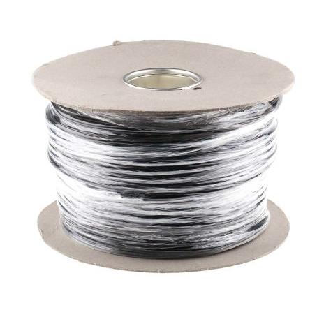 RS PRO Napájecí kabel 2žilový 100 m Polyvinylchlorid plášť, Černá, vnější průměr: 8.6 mm OD, 500V 70 °C