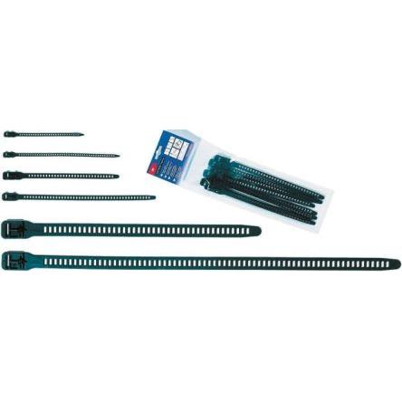 Stahovací páska Rozpojitelné 115-07270 SOFTFIX S-TPU-BK 260 mm 7mm Černá Termoplastický polyuretan HellermannTyton