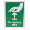 Tabulka bezpečných podmínek, Vinyl Zelená, Bílá, Zelená, Bílá, Angličtina RS PRO Emergency Stop