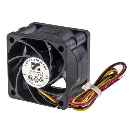 ARX Axiální ventilátor, řada: CeraDyna, průtok vzduchu: 28.3 m³/h 3.72 W 12V dc 310 mA IP20 40 mm 40mm 28 mm