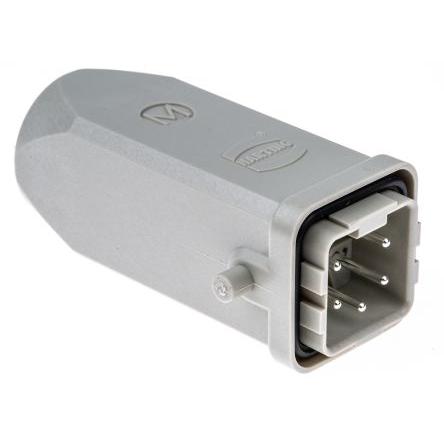 HARTING Napájecí konektor pro vysoké zatížení, řada: Han A, počet kontaktů: 4 10A Vnější, orientace těla: Horní vstup,
