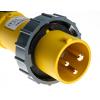 MENNEKES Průmyslový napájecí konektor, řada: AM-TOP, IP67, Kabel, formát pólů: 3P, orientace těla: Rovný barva Žlutá,