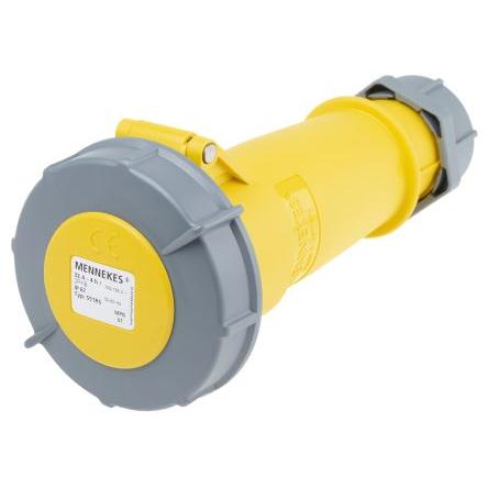 MENNEKES Průmyslový napájecí konektor, řada: AM-TOP, IP67, Kabel barva Žlutá, 32A, 110V