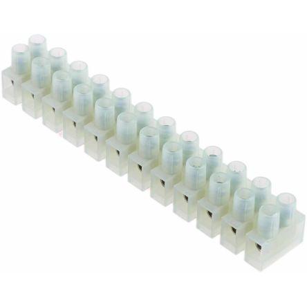 RS PRO Svorkovnice bez pojistky 2.5mm², Průchozí otvor Přírodní, počet cest: 12 24A, 2.5mm², 380V Šroubová