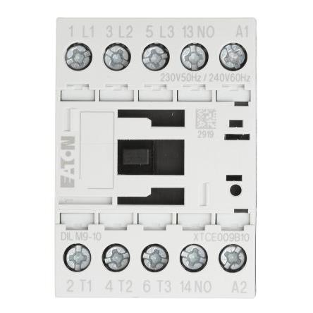 Eaton 1 NO Stykač napětí ve vinutí 230V ac 3pólový 9 A 400V ac 4 kW s 3 NO kontakty 230V ac Řízení motoru, Reverzační,