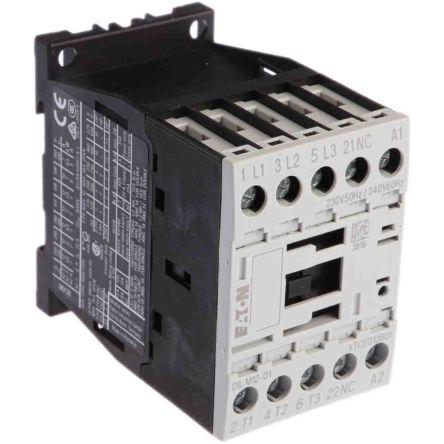 Eaton 1 NC Stykač napětí ve vinutí 230V ac 3pólový 12 A 400V ac 5.5 kW s 3 NO kontakty 230V ac Řízení motoru, Rezistivní
