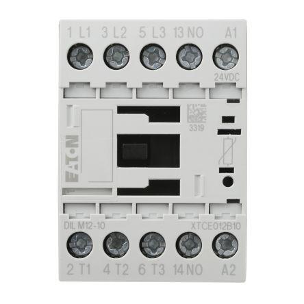 Eaton 1 NO Stykač napětí ve vinutí 24V dc 3pólový 12 A 400V ac 5.5 kW s 3 NO kontakty 24V dc Řízení motoru, Rezistivní