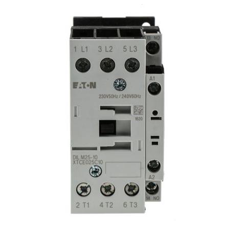 Eaton 1 NO Stykač napětí ve vinutí 230V ac 3pólový 25 A 400V ac 11 kW s 3 NO kontakty 230V ac Řízení motoru, Rezistivní
