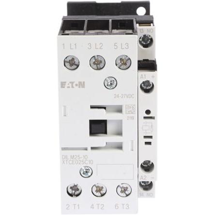 Eaton 1 NO Stykač napětí ve vinutí 24V dc 3pólový 25 A 400V ac 11 kW s 3 NO kontakty 24V dc Řízení motoru, Rezistivní