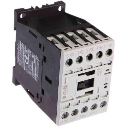 Eaton 1 NC Stykač napětí ve vinutí 24V dc 4pólový 4 A 415V ac s 3 NO, 1 NC kontakty 24V dc Rovný, rozsah: DILA 4P