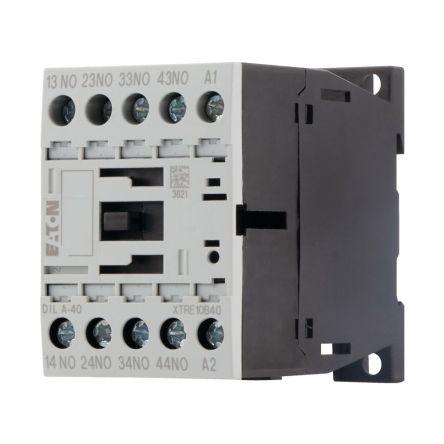 Eaton 4 NO Relé stykače napětí ve vinutí 110V ac 4pólový 4 A 415V ac s 4 NO kontakty 120V ac Rovný, rozsah: DILA 4P