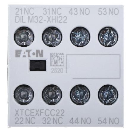 Eaton Pomocný kontakt 2 NC/2 NO 4 Přední upevnění, rozsah: DILM s Šroub 16 A 220 V dc, 500V ac
