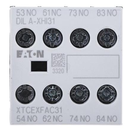 Eaton Pomocný kontakt 3 NO, 1 NC 4 Přední upevnění, rozsah: DILA-XHI31 s Šroub 16 A 220 V dc, 500V ac