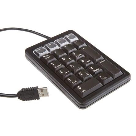 Číselná klávesnice, Černá, Kabelový, USB Cherry