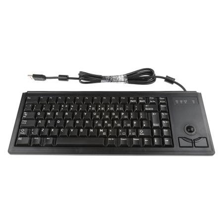 Klávesnice s trackballem, Kabelový, Černá, USB Kompaktní QWERTY (Velká Británie) normální klávesy 84 x 19.6 mm x 370mm