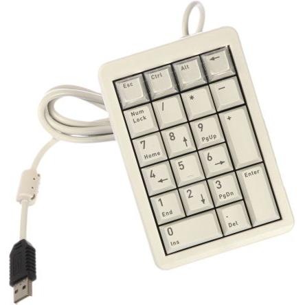 Číselná klávesnice, Šedá, Kabelový, USB Cherry