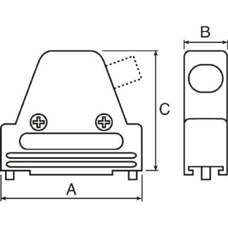 MH Connectors Plášť D-Sub, řada: MHDVSL, orientace těla: Úhlový, počet kontaktů: 9, materiál pouzdra: Zinek, barva: