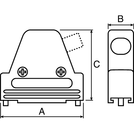MH Connectors Plášť D-Sub, řada: MHDVSL, orientace těla: Úhlový, počet kontaktů: 15, materiál pouzdra: Zinek, barva: