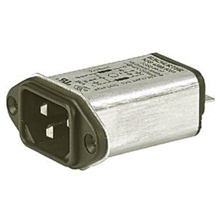 Schurter Filtr IEC 1A C14 Vnější, Montáž do panelu 6.3 x 0.8 mm, 250V ac, 60Hz Rychlé připojení, 85 °C, -25 °C
