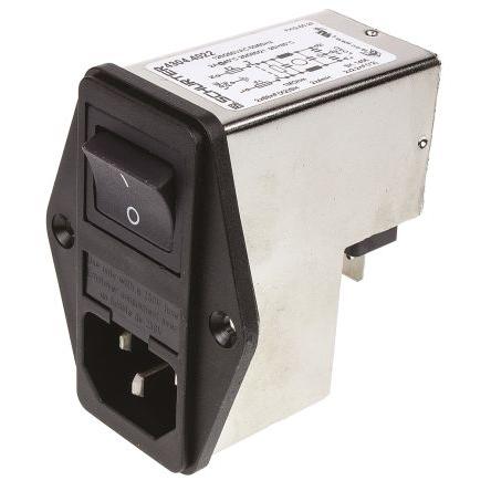Schurter Konektor IEC 2A C14 Vnější, Montáž do panelu 5 x 20 mm, 250V ac 2 póly, 60Hz Pájecí, 85 °C 2, -25 °C 4304.4022