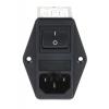 Schurter Konektor IEC 6A C14 Vnější, Montáž do panelu 5 x 20 mm, 250V ac 2 póly, 60Hz Pájecí, 85 °C 2, -25 °C 4304.4024