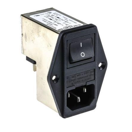 Schurter Konektor IEC 6A C14 Vnější, Montáž do panelu 5 x 20 mm, 250V ac 2 póly, 60Hz Pájecí, 85 °C 2, -25 °C 4304.4024
