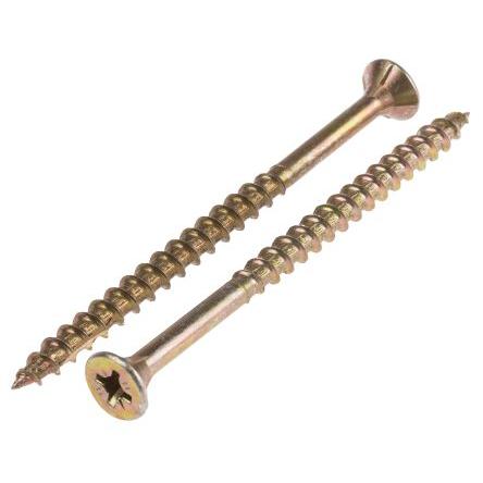 ULTI-MATE Vrut Pozisquare, Žlutý pasivovaný pozinkovaný, Ocel Zapuštěná hlavice, 5 mm, délka: 80 mm
