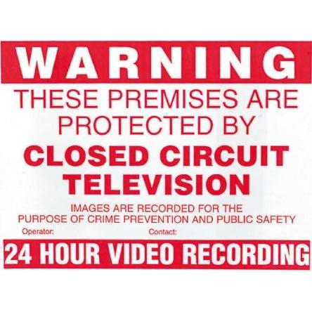 Značka CCTV, Červená, Polyvinylchlorid, Angličtina Warning Closed Circuit Television, výška: 400 mm, šířka: 600mm Sure24