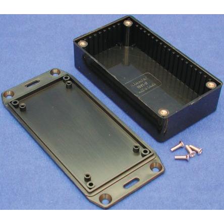 Hammond Pouzdro, řada: 1591 IP54 S přírubou barva Černá barva Černá Samozhášecí ABS 165 mm 25 mm 71 mm
