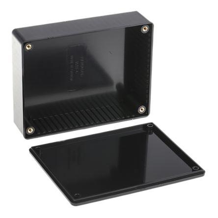 Hammond Pouzdro, řada: 1591 IP54 Nestíněný barva Černá barva Černá Samozhášecí ABS 121 mm 34 mm 94 mm