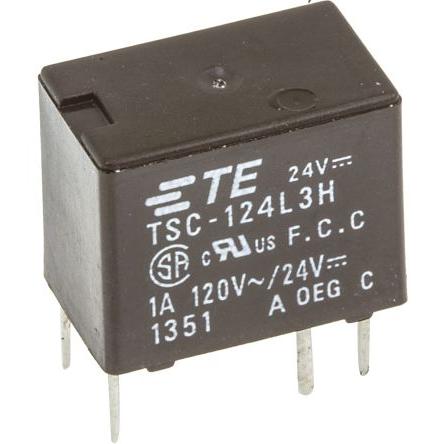 TE Connectivity Signálové relé DPDT Montáž na plošný spoj 1A 24V dc TSC
