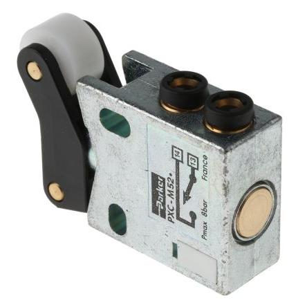 Pneumatický ventil s ručním ovládáním, řada: PXC Válec G 1/8", M5, materiál tělesa: Kov III B, teplotní rozsah: +60 °C,