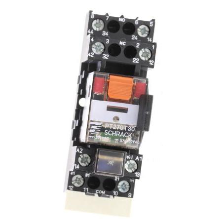 TE Connectivity Výkonové relé DPDT Lišta DIN 12A 230V ac PT