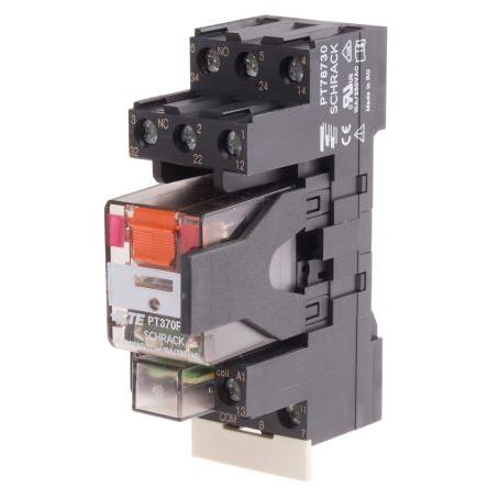 TE Connectivity Výkonové relé 3PDT Lišta DIN 10A 24V ac PT
