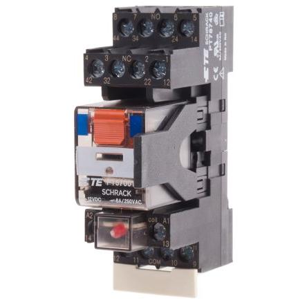 TE Connectivity Výkonové relé 4PDT Lišta DIN 6A 12V dc PT