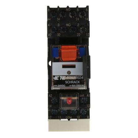 TE Connectivity Výkonové relé 4PDT Lišta DIN 6A 24V dc PT