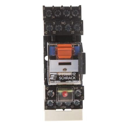 TE Connectivity Výkonové relé 4PDT Lišta DIN 6A 12V dc PT