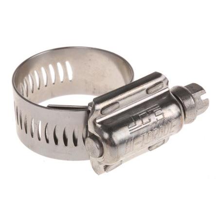 Hadicová a stahovací spona HTM30P Šnekový převod, Nerezová ocel S šestihranným otvorem HI-TORQUE 30 mm (vnitřní prům.)