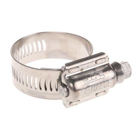 Hadicová a stahovací spona HTM40P Šnekový převod, Nerezová ocel S šestihranným otvorem HI-TORQUE 40 mm (vnitřní prům.)