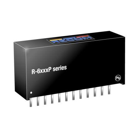 Recom Měnič DC/DC R-6, výstup: 9V dc, Vin 24V dc 2 A, Vin 11V Průchozí otvor -40 °C 85 °C