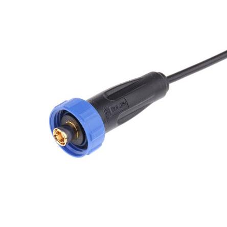 Bulgin Koaxiální konektor, řada: 400 Vnější, 50 Ω, orientace těla: Rovný, Kabel Konektor SMB Se zapojením, 4GHz 80 °C