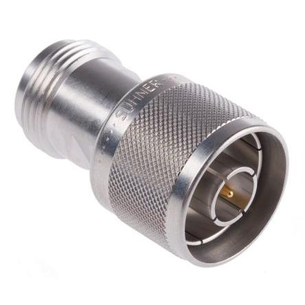 Huber+Suhner Adaptér RF, orientace těla: Rovný, 50 Ω, 11GHz Vnější, typ kabelu: Koaxiální Vnitřní, obklad těla: Mosaz,
