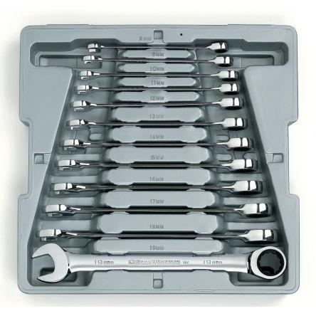Sada klíčů, počet kusů: 12, Legovaná ocel, 8 to 19 mm GearWrench
