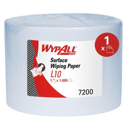 Papírový ručník, (7200) L10 General Clean Wiping Paper Roll Blue Jumbo Cleaning Wipes, 1 Ply, 1000 Sheets Čištění, Modrá
