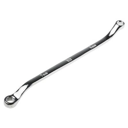 Zahnutý očkový klíč 6 to 7 mm² NE, celková délka: 165mm RS PRO