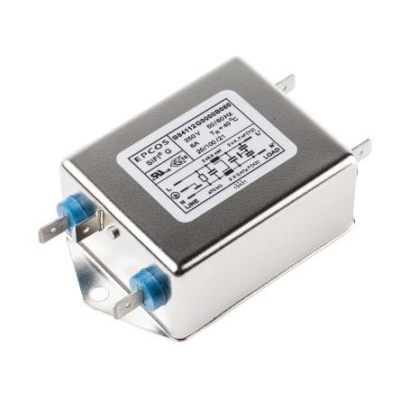 Filtr EMC, řada: B84112G, 2 pF, 250V ac, 50Hz, 60 Hz, Montáž na rám 2 mH, Šroubová, 6 A, počet fází: 1, 369 μA, TDK, 1,