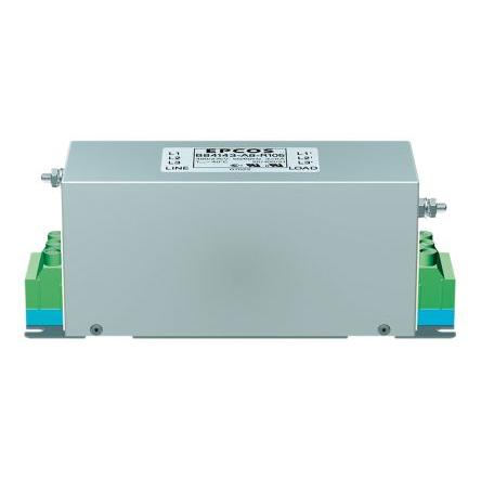 Filtr EMC, řada: B84143A*R105, 520V ac, 50Hz, 60 Hz, Montáž na přírubu, Šroubová, 66 A, počet fází: 3, 4.7 mA, TDK, 1,