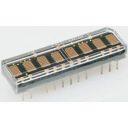 HCMS-2913 LED displej, řada: HCMS-29xx 8 Bodová matice barva LED diody Zelená 0.11mcd 3.7 mm Broadcom 574nm