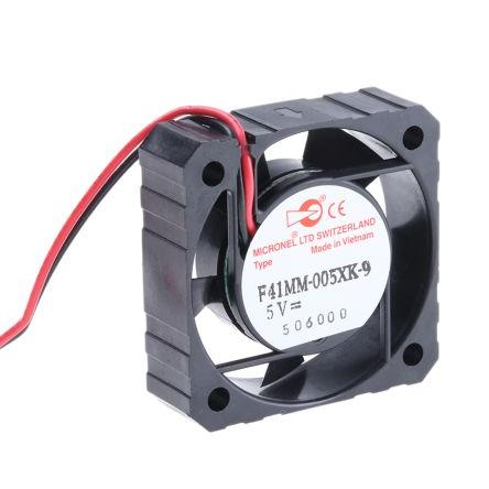 Micronel Axiální ventilátor, řada: F41, průtok vzduchu: 8.4 m³/h 565 mW 5V dc 140 mA 41 mm 41mm 12 mm
