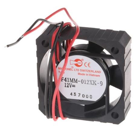 Micronel Axiální ventilátor, řada: F41, průtok vzduchu: 7.5 m³/h 756 mW 12V dc 80 mA 41 mm 41mm 12 mm